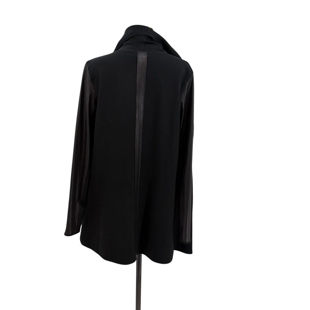 Spanx Black Drape Front Jacket Open Cardigan Stretch Ponte Womens Medium - Picture 11 of 14